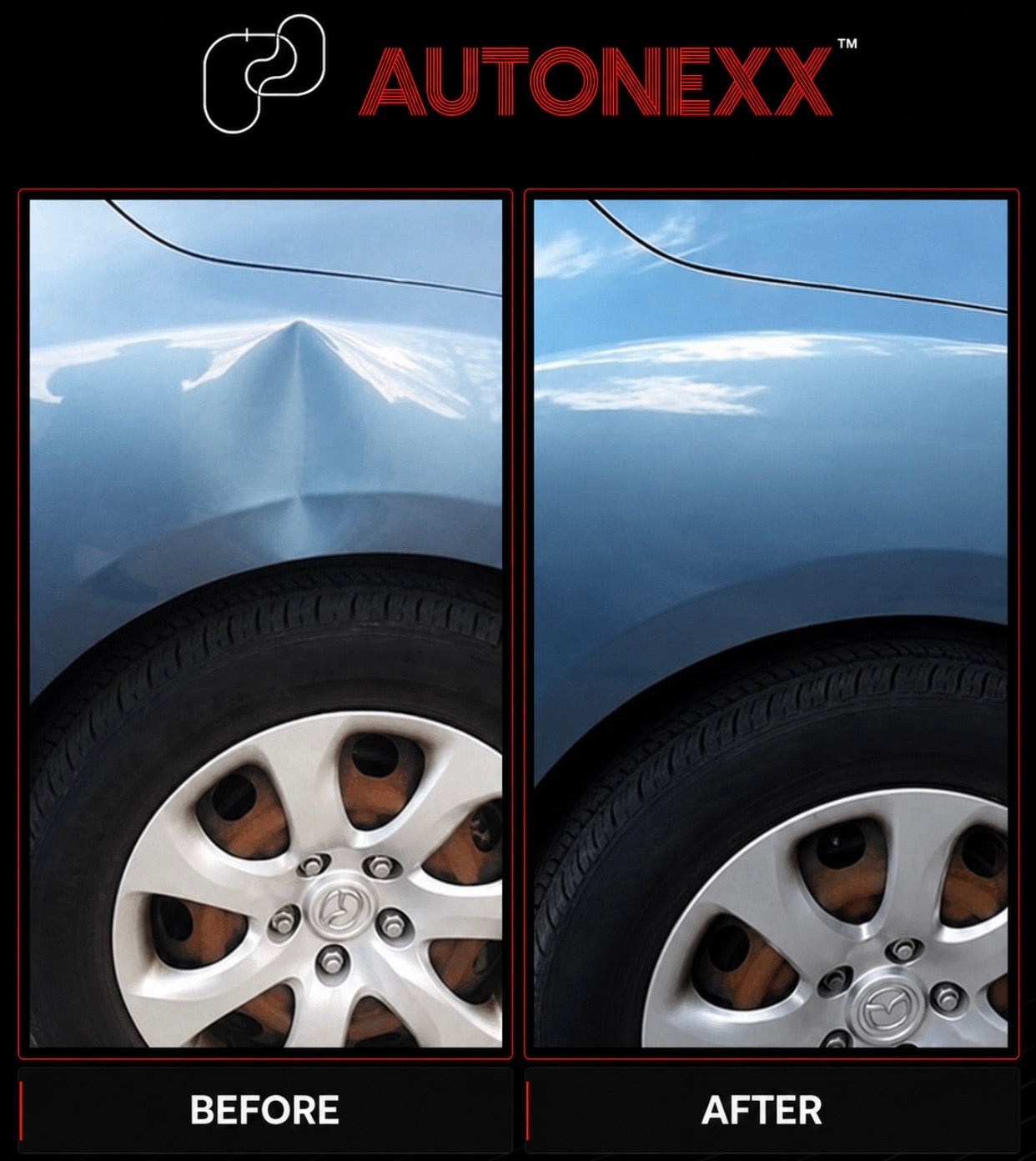 AUTONEXX dent pulling before and after result 3